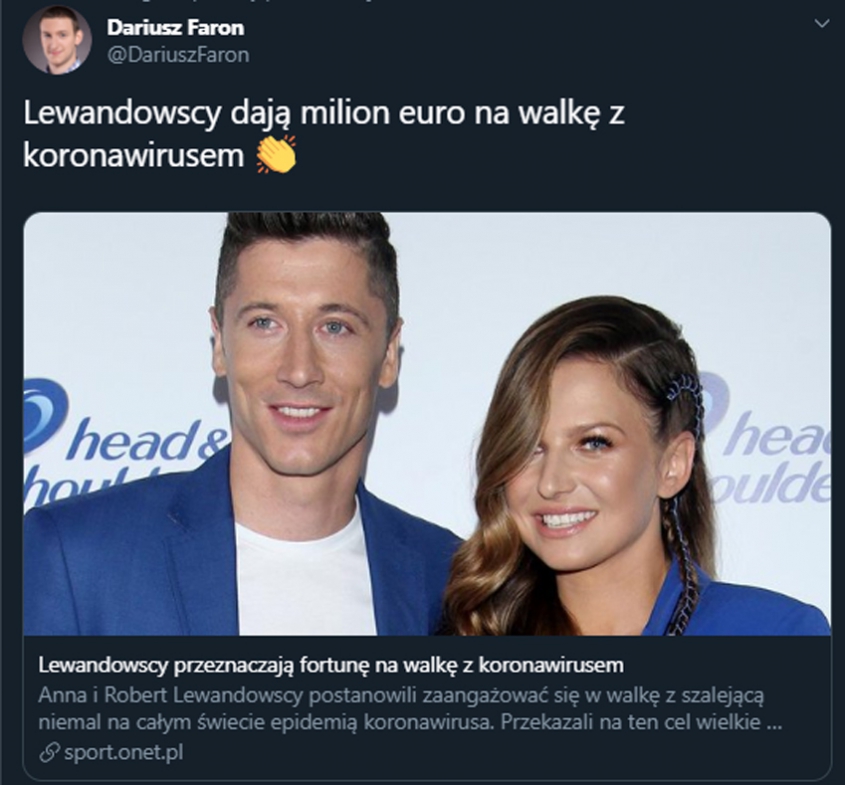 Robert i Anna Lewandowscy WSPIERAJĄ walkę z koronawirusem!